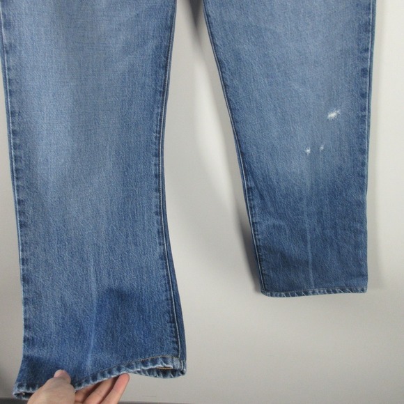 FRAME Le Jane Straight Leg Jeans Women 26 Blue Denim Distressed Casual y2k 606 - Picture 10 of 14